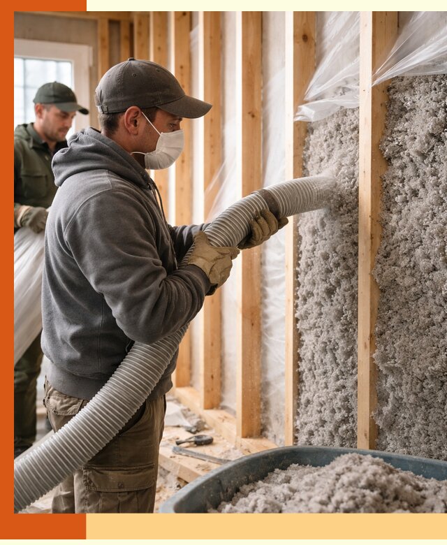 Утепление каркасного дома эковатой в Кисловодске — качественно и надолго