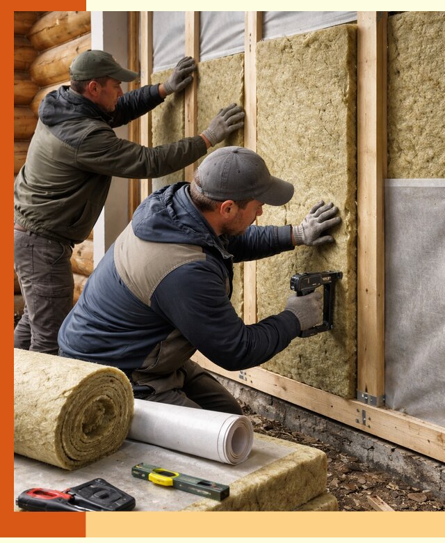 Утепление бревенчатого дома под ключ в Кисловодске