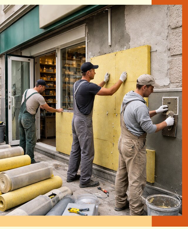 Утепление магазина в Кисловодске от 4812 руб/м2 — цена, стены и снаружи | ТепломастерКсл