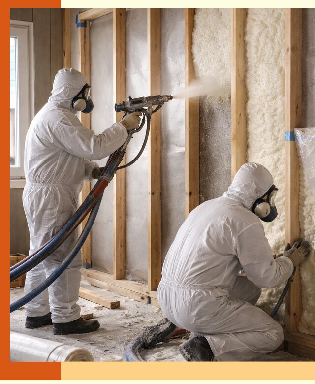 Утепление каркасной стены ППУ в Кисловодске для домов и коттеджей